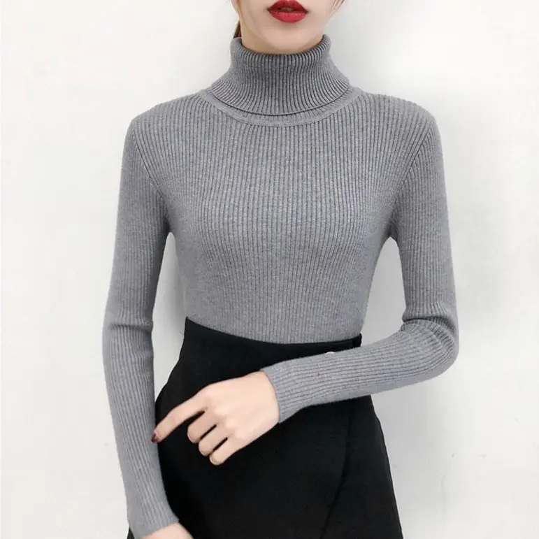 Women Pink Turtleneck Knit Sweater Slim Fit 2024 — feature 20