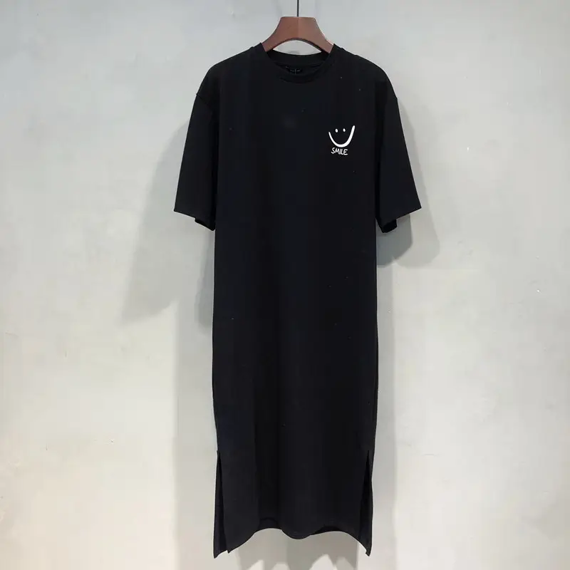 Women Pure Cotton Smiley T-Shirt Black Long Sleeve — feature 15