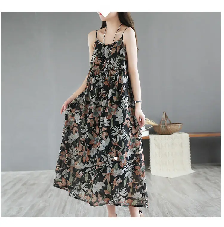 2025 Floral Long Skirt Dress with Large Hem — feature 11