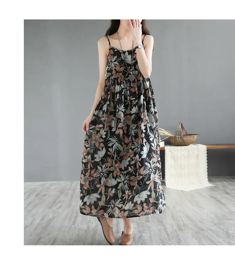 2025 Floral Long Skirt Dress with Large Hem — feature 12