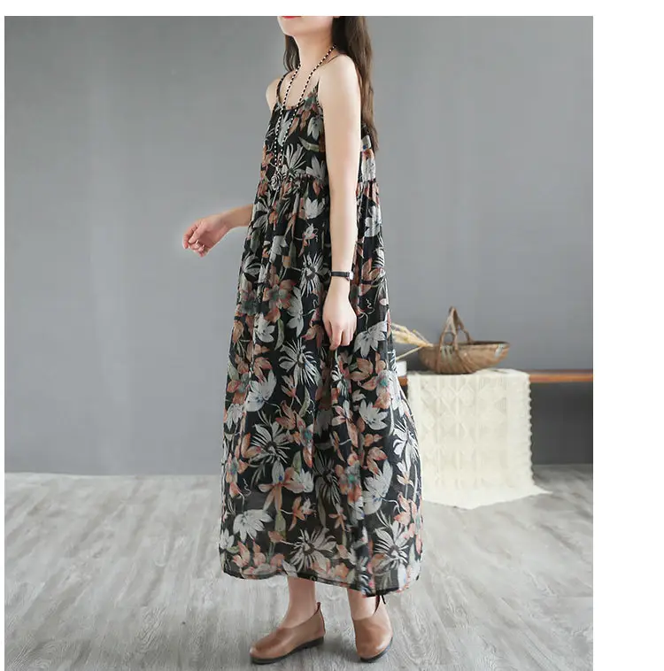 2025 Floral Long Skirt Dress with Large Hem — feature 13