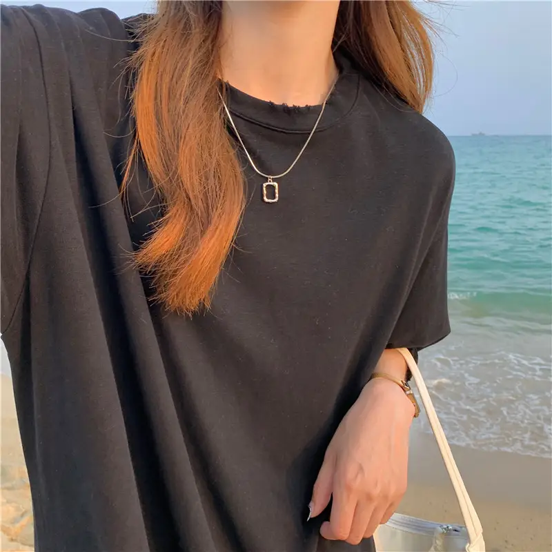 100 Cotton Shoulder Bag Dress Women's Brown Loose Fit — feature 10