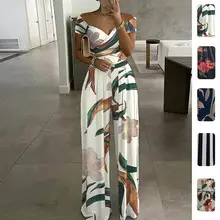 Women V-Neck Printed Wide-Leg Pants Orange Pink Floral 2026 — feature 37