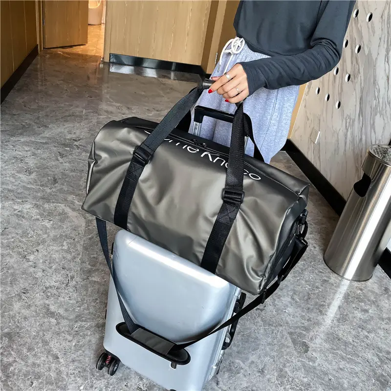 Men's Grey 100% Nylon Yoga Travel Bag with One Shoulder