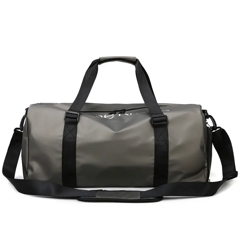 Men's Grey 100% Nylon Yoga Travel Bag with One Shoulder