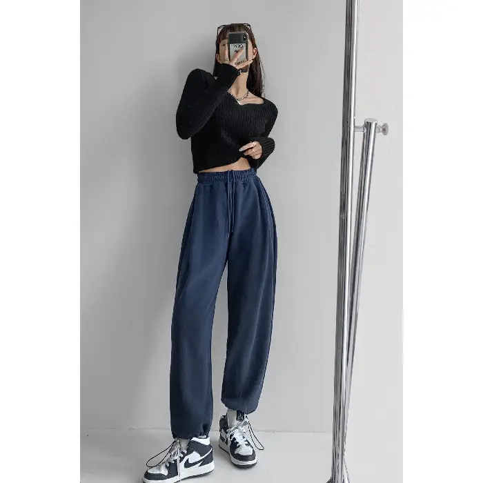 Women Red Loose Sports Pants Summer Slimming Sweatpants - Image 11