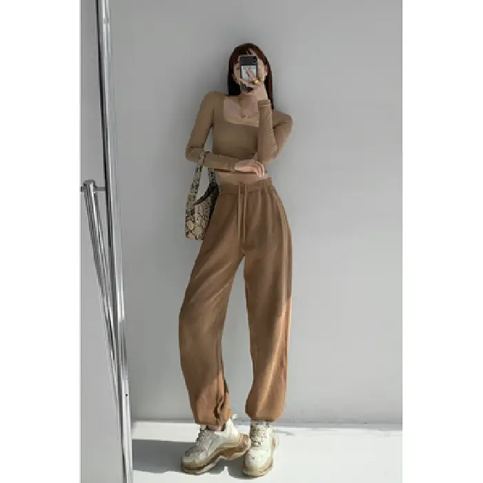 Women Red Loose Sports Pants Summer Slimming Sweatpants - Image 12