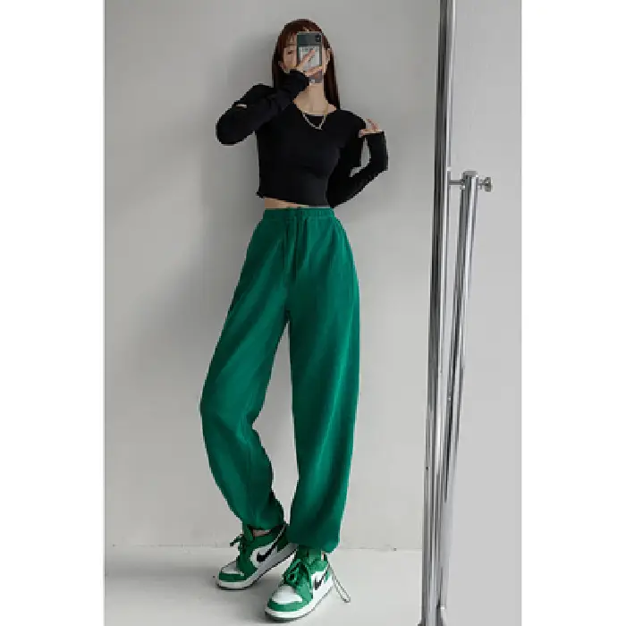 Women Red Loose Sports Pants Summer Slimming Sweatpants - Image 6