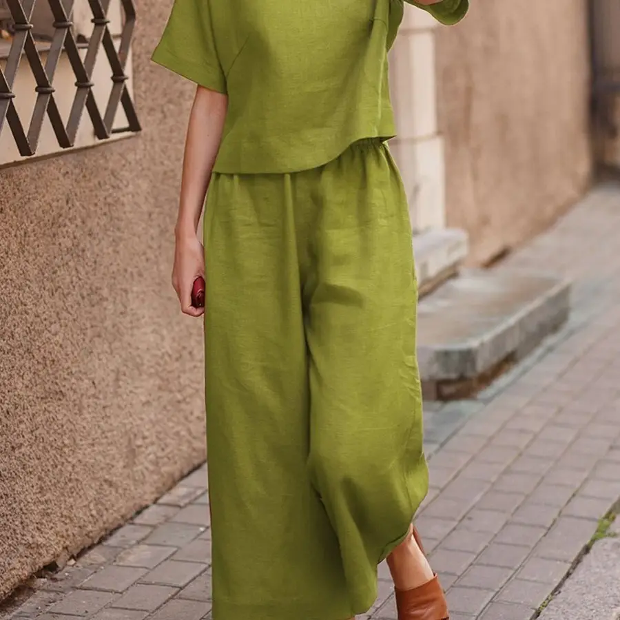 Women Cross-Border Solid Color 2-Piece Suit White - Image 16