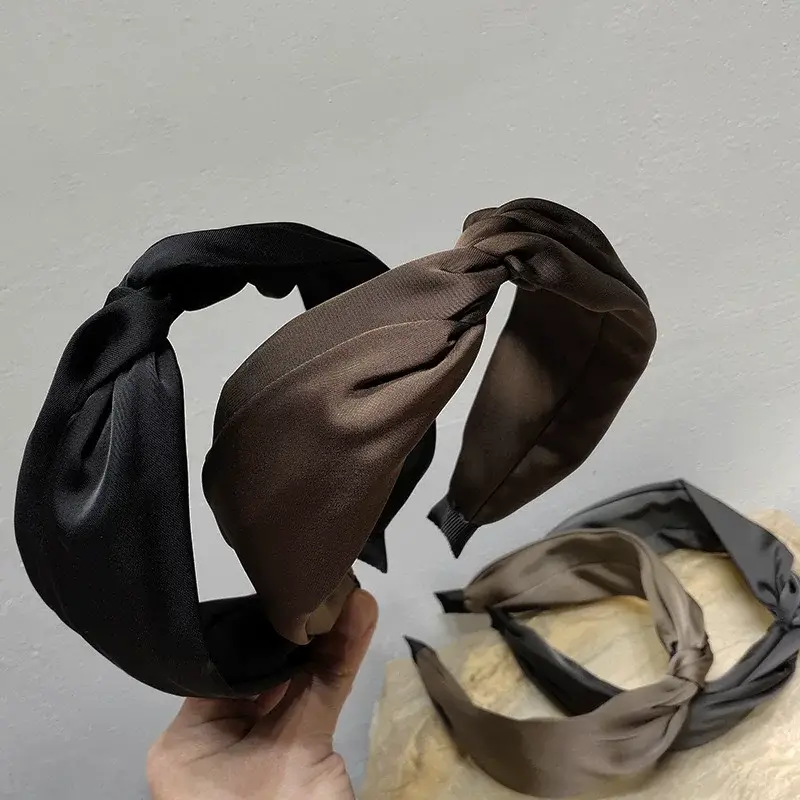 Black Satin Twisted Cross Headband for Women — feature 20