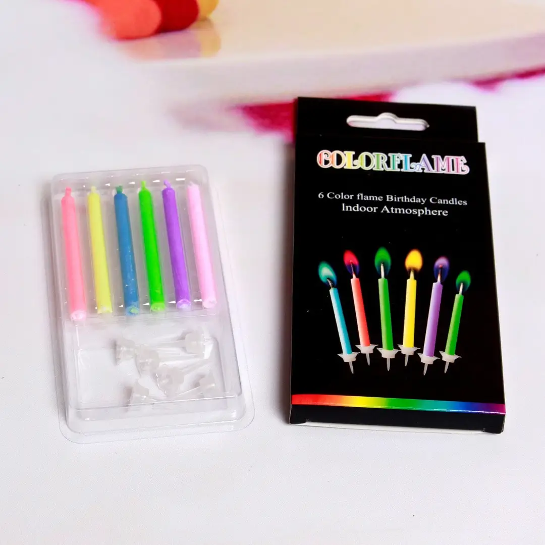 Factory wholesale colorful flame birthday cake candle South Korea children party colorful atmosphere layout ins creative