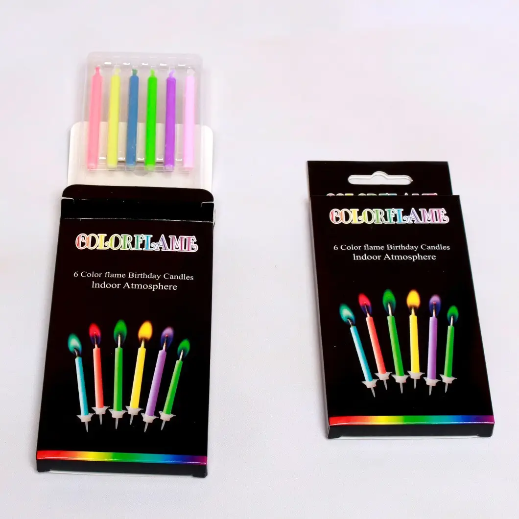Factory wholesale colorful flame birthday cake candle South Korea children party colorful atmosphere layout ins creative