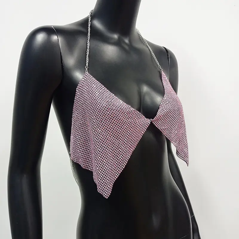 Metal Rhinestone Strap Top for Women — feature 12