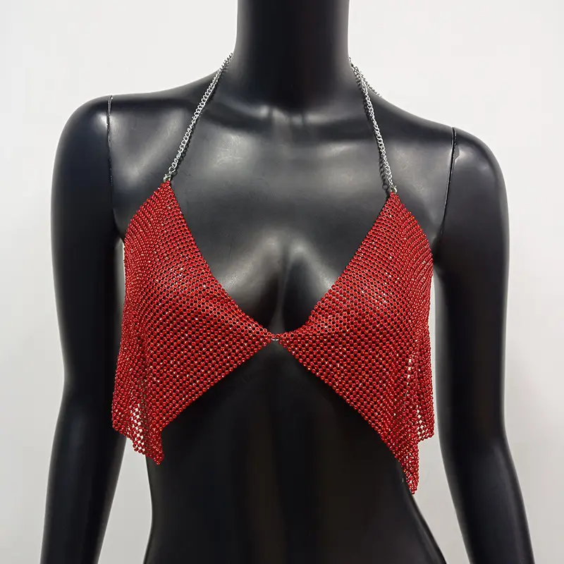 Metal Rhinestone Strap Top for Women — feature 13