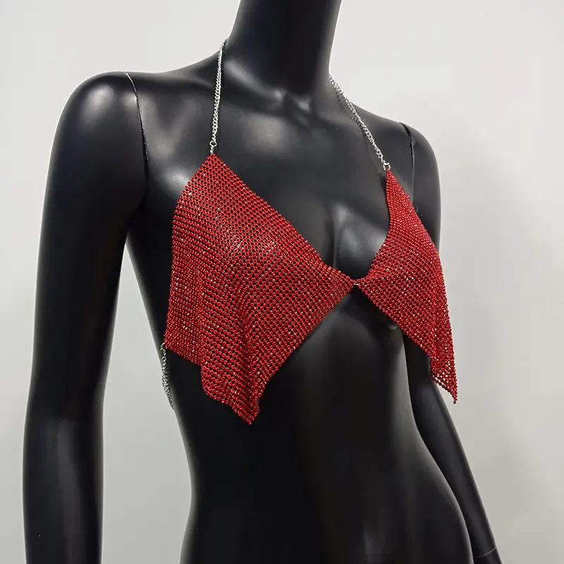 Metal Rhinestone Strap Top for Women — feature 14