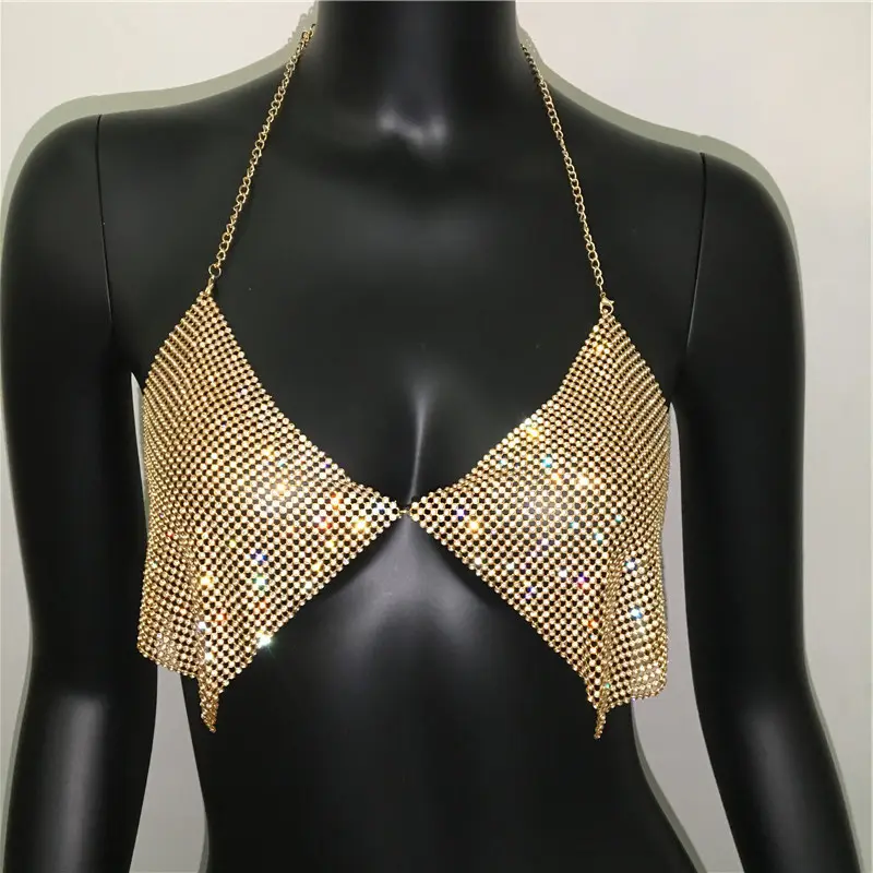 Metal Rhinestone Strap Top for Women — feature 15