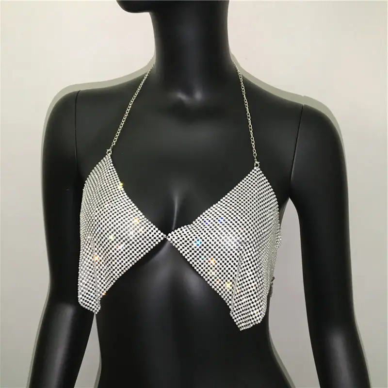 Metal Rhinestone Strap Top for Women — feature 16