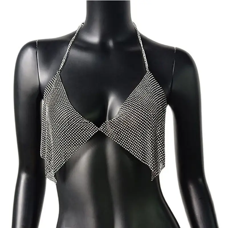 Metal Rhinestone Strap Top for Women — feature 17