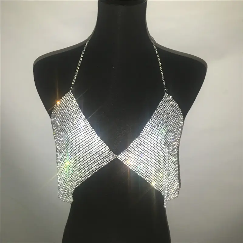 Metal Rhinestone Strap Top for Women - Image 2
