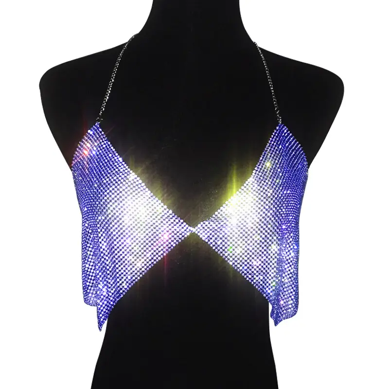 Metal Rhinestone Strap Top for Women - Image 4