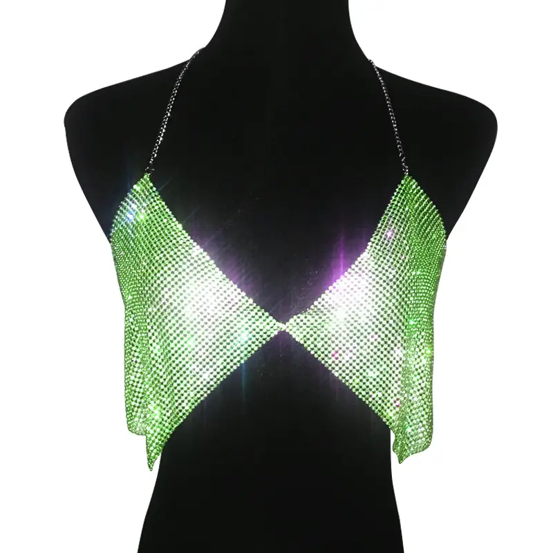 Metal Rhinestone Strap Top for Women - Image 5
