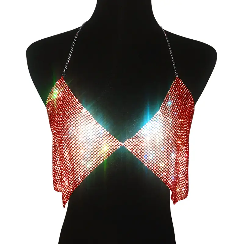 Metal Rhinestone Strap Top for Women - Image 6