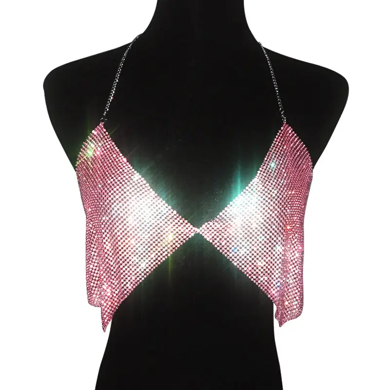 Metal Rhinestone Strap Top for Women - Image 7