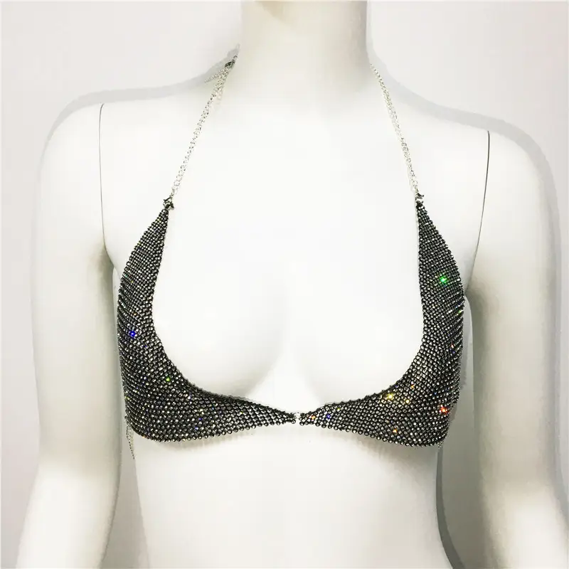 Green Rhinestone Crossbody Bra for Women — feature 28