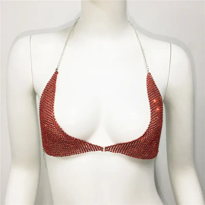 Green Rhinestone Crossbody Bra for Women — feature 30