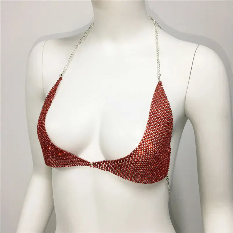 Green Rhinestone Crossbody Bra for Women — feature 31
