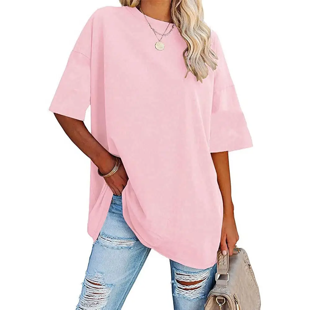 Red Loose Fit Women's T-Shirt Round Neck Short Sleeve - Image 28