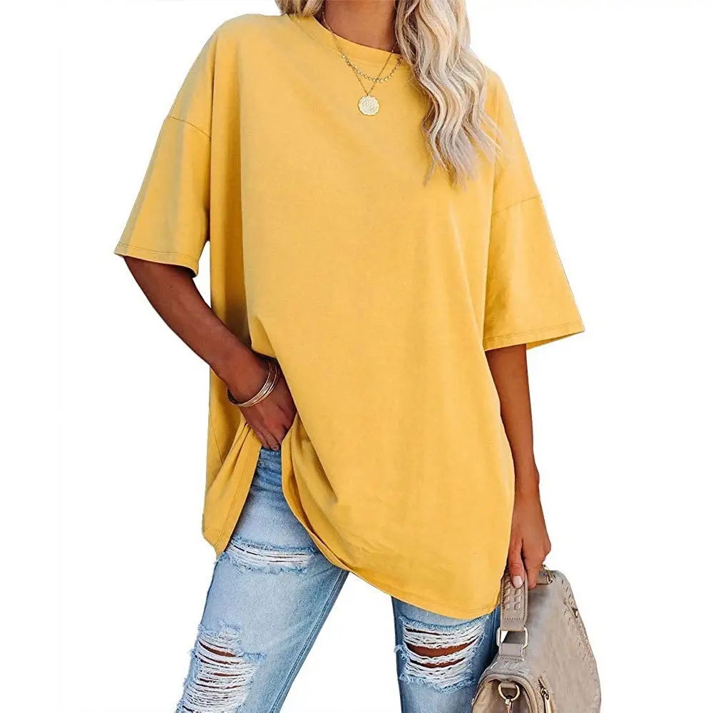 Red Loose Fit Women's T-Shirt Round Neck Short Sleeve - Image 5