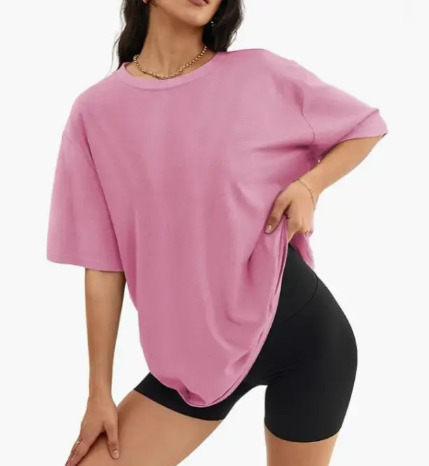 Red Loose Fit Women's T-Shirt Round Neck Short Sleeve - Image 23