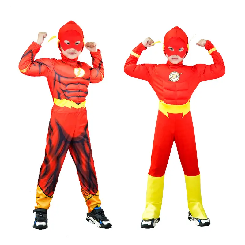 Cosplay Muscle Suit Hero League Red Yellow Kids - Image 3