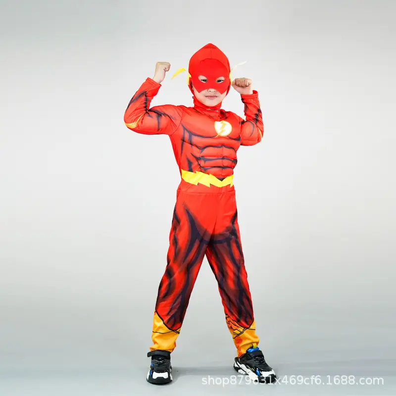 Cosplay Muscle Suit Hero League Red Yellow Kids - Image 2