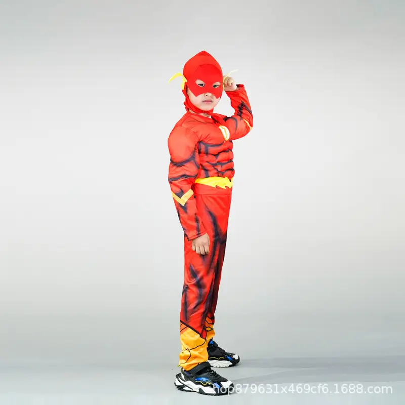 Cosplay Muscle Suit Hero League Red Yellow Kids - Image 4