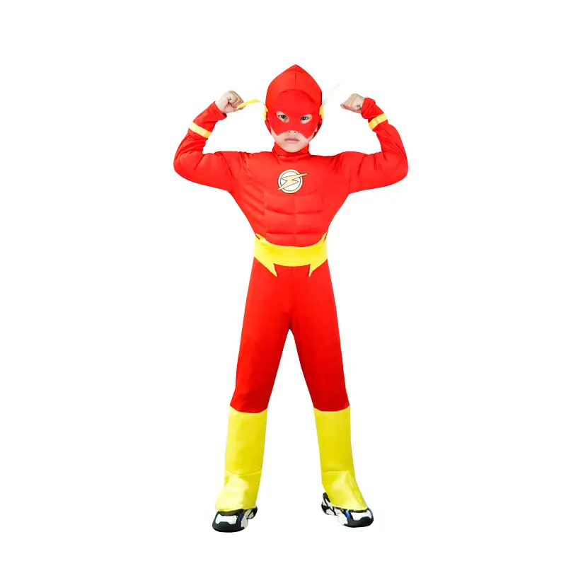 Cosplay Muscle Suit Hero League Red Yellow Kids - Image 5