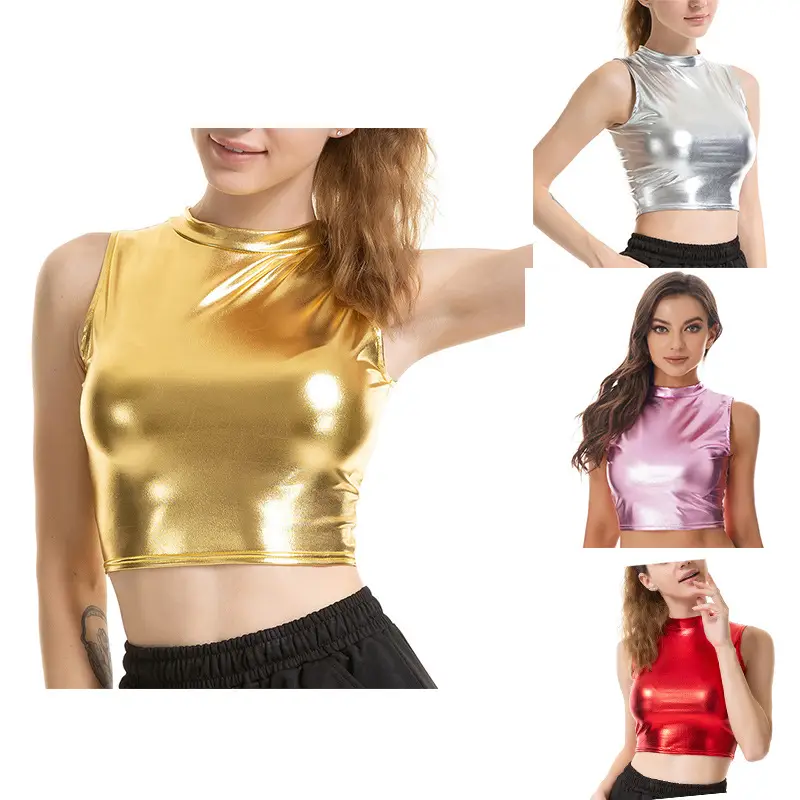 Glossy Pink Top Vest 2025 Summer Nightclub Style - Image 8