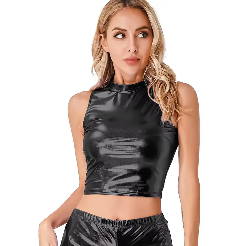 Glossy Pink Top Vest 2025 Summer Nightclub Style - Image 5
