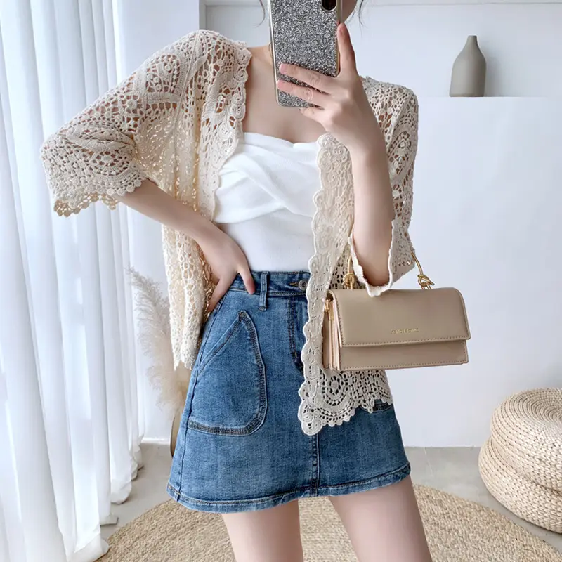New Summer Lace Cardigan Sun Protection 3/4 Sleeve - Image 2