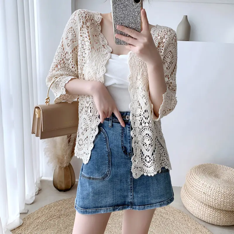 New Summer Lace Cardigan Sun Protection 3/4 Sleeve - Image 4