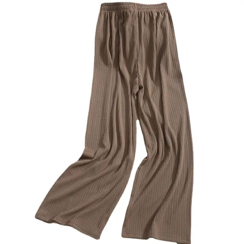2025 Ice Silk Draped Wide Leg Pants Women Retro Pure Color Small - Image 9