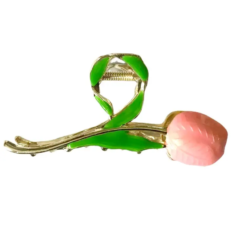 Green Flower Hair Clip for Women's All-Match Updo - Image 5