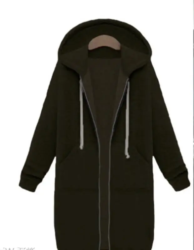 Black Full-Zip Hooded Sweatshirt Women - Image 13