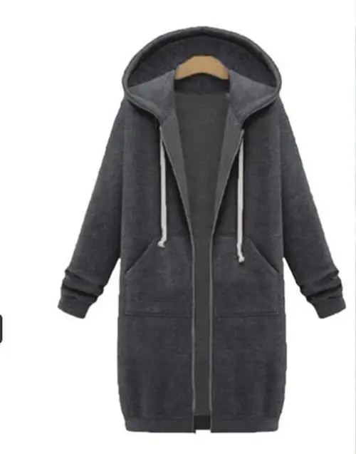 Black Full-Zip Hooded Sweatshirt Women — feature 49