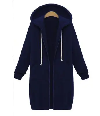 Black Full-Zip Hooded Sweatshirt Women - Image 6