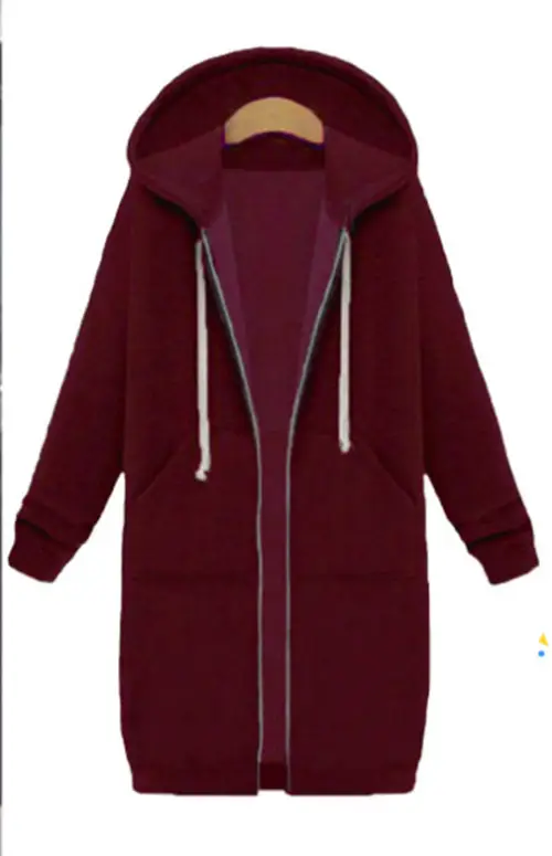Black Full-Zip Hooded Sweatshirt Women - Image 8