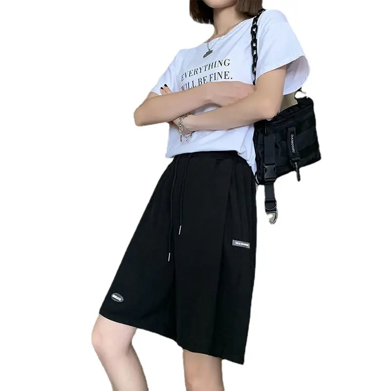Women Ice Silk Slimming Shorts Summer Casual Wide Leg Pants