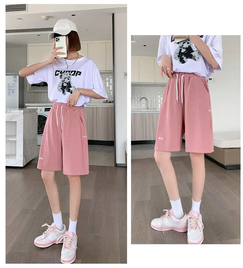 Women Ice Silk Slimming Shorts Summer Casual Wide Leg Pants — feature 15