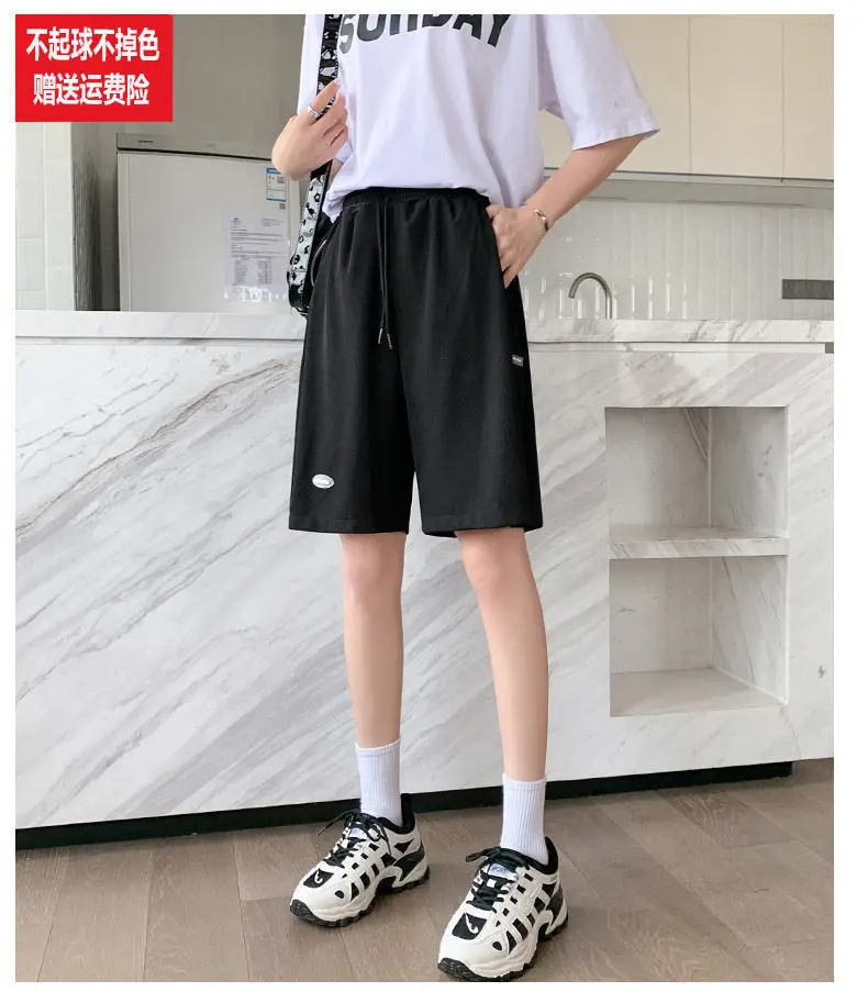 Women Ice Silk Slimming Shorts Summer Casual Wide Leg Pants — feature 18